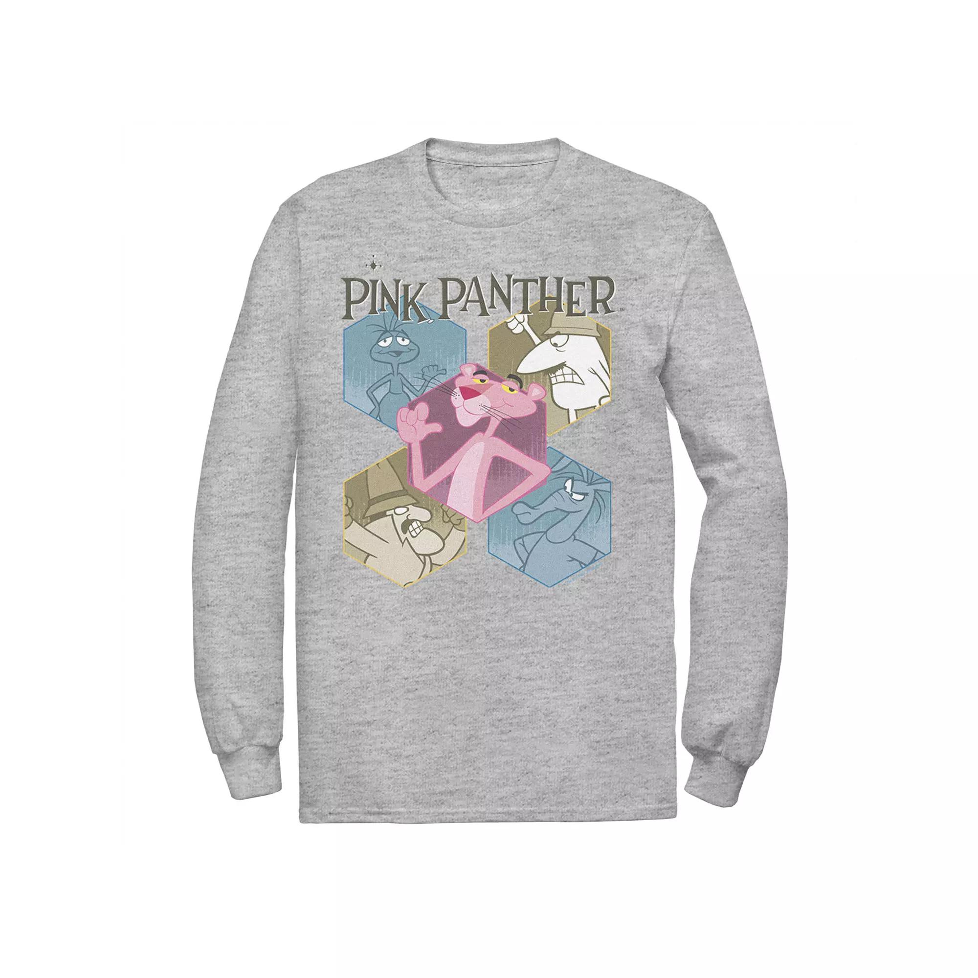 Men's Pink Panther Hexagonal Portraits Long Sleeve Graphic Tee,  Product Image