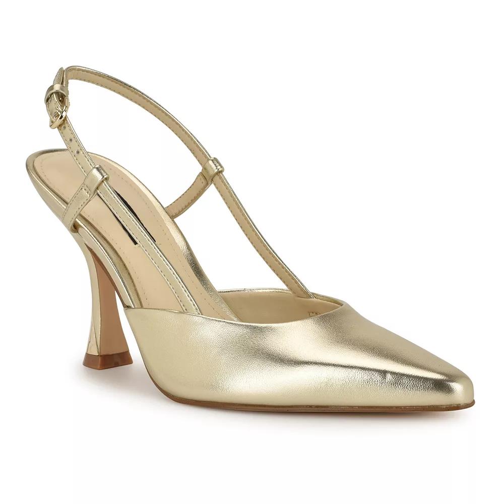 Nine West Vassa Women's Tapered Heel Pointy Toe Dress Pumps, Size: 6.5, Gold Product Image