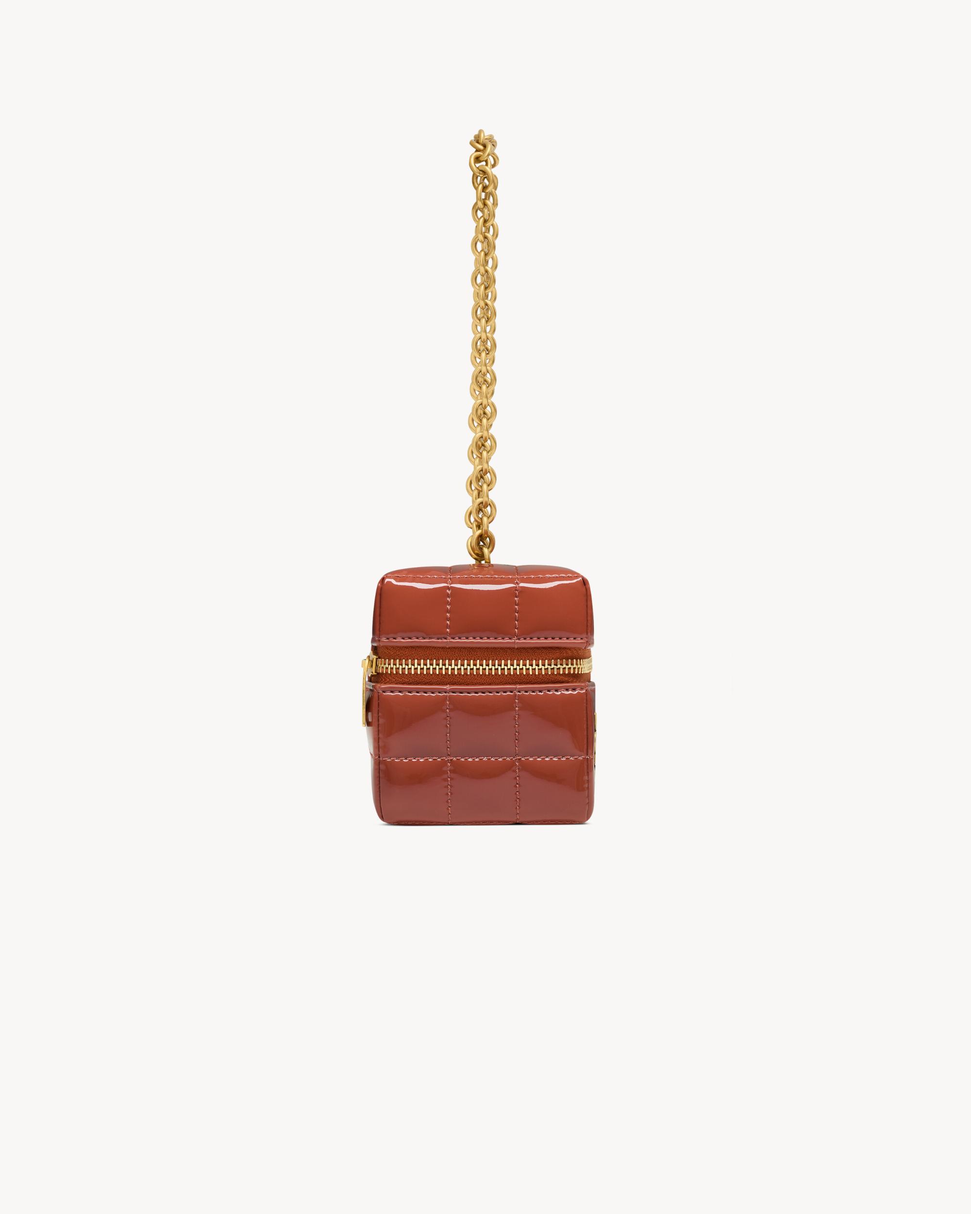 CASSANDRE MATELASSÉ CARRÉ mini cube in patent leather Product Image