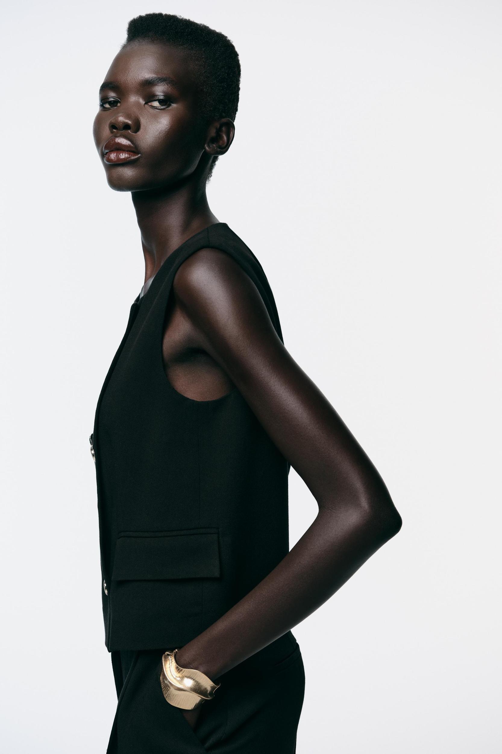 GOLD BUTTON DOUBLE BREASTED VEST Product Image