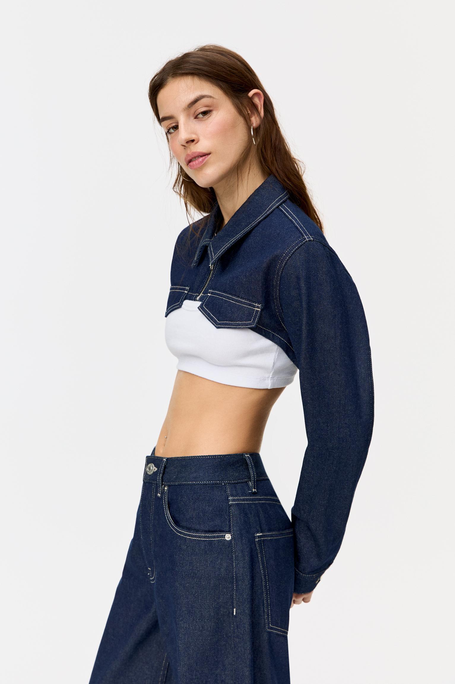 Super cropped denim jacket Product Image