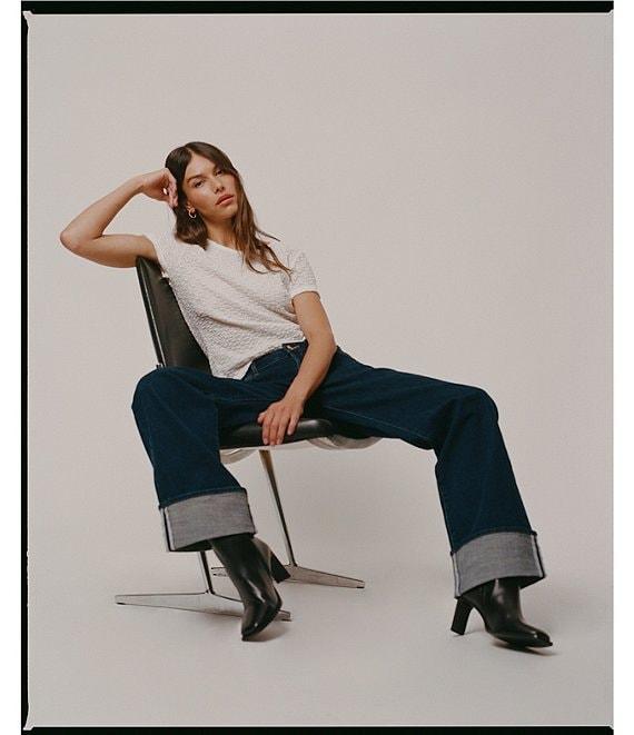 Rolla's Heidi Low Rise Turn Up Straight Leg Cuff Jeans Product Image