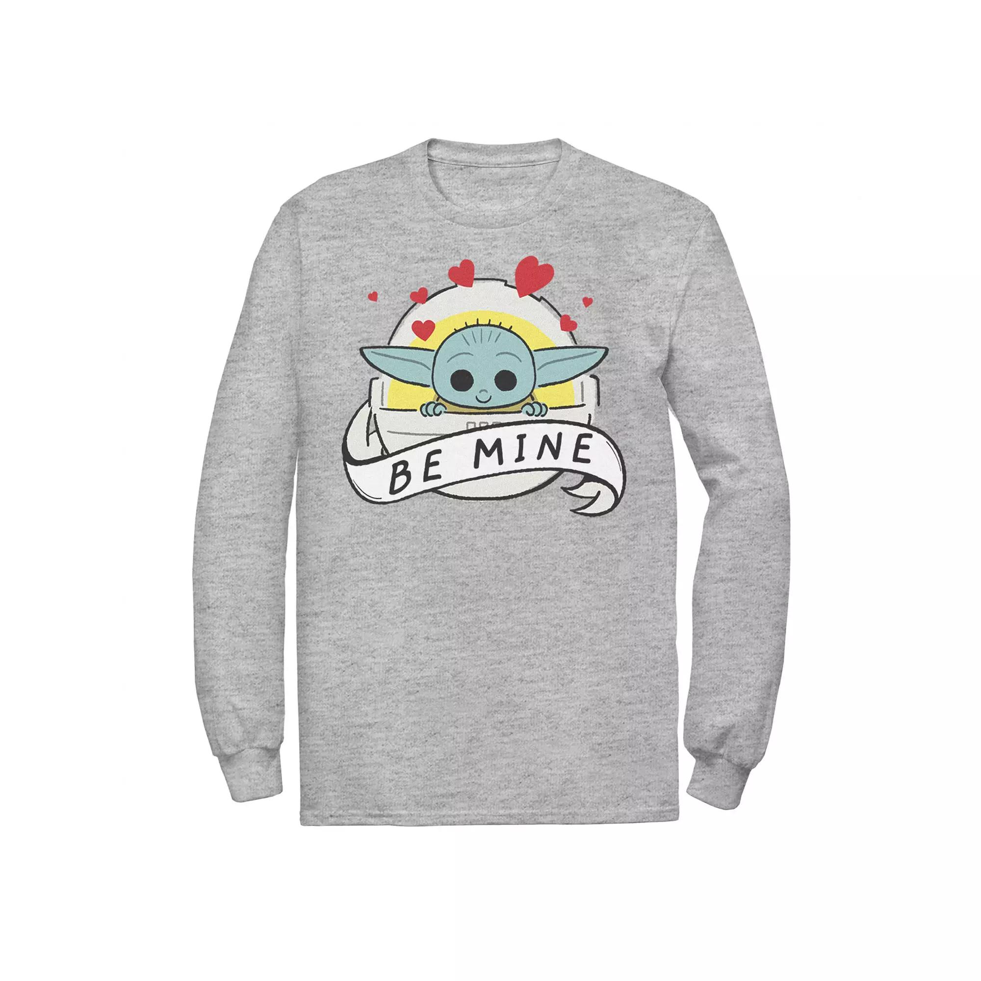 Men's Star Wars The Mandalorian The Child Be Mine Valentine's Day Tee, Size: XL, Athletic Grey Product Image