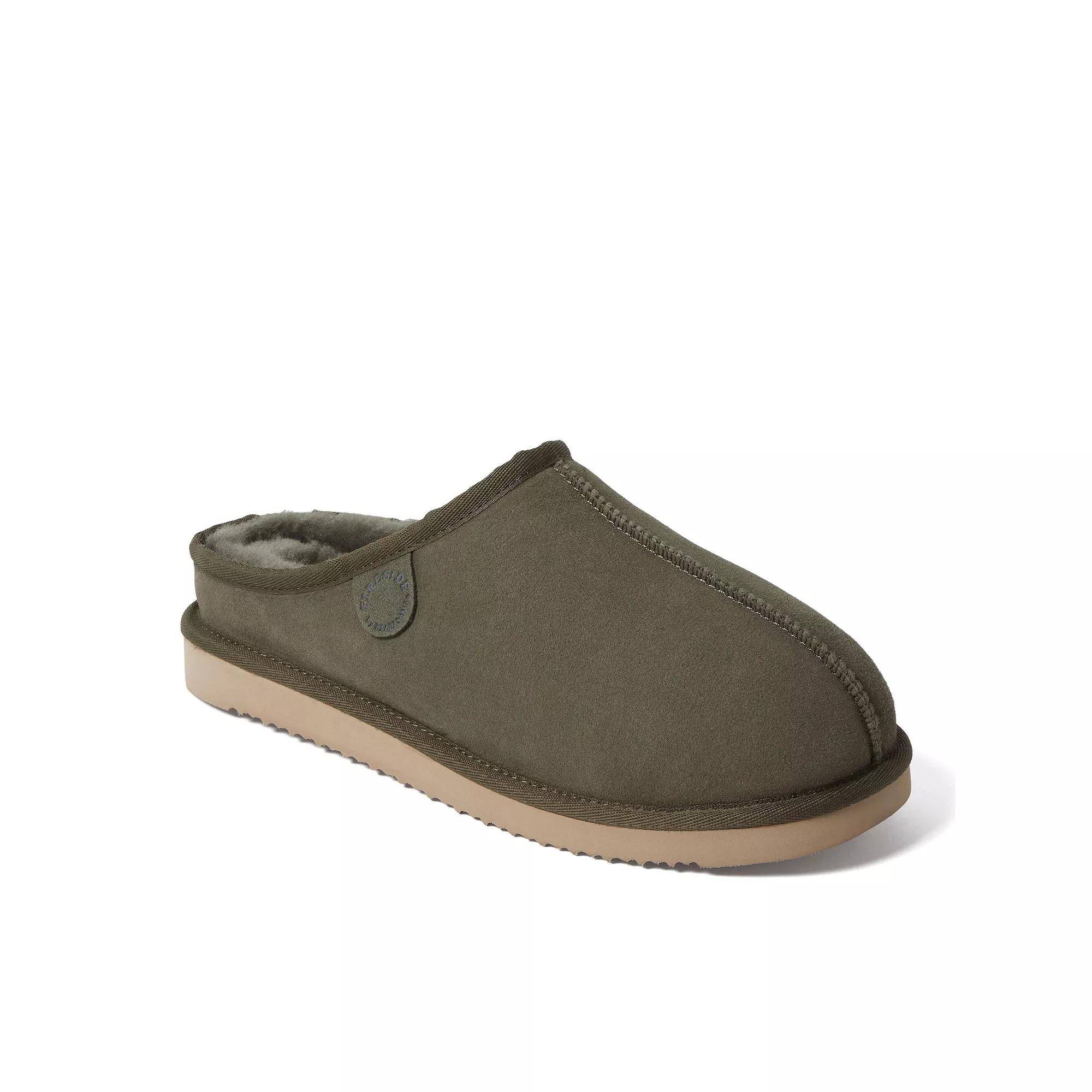 Men's Fireside by Dearfoams Grafton Genuine Shearling Clog Slippers, Size: 12, Green Product Image