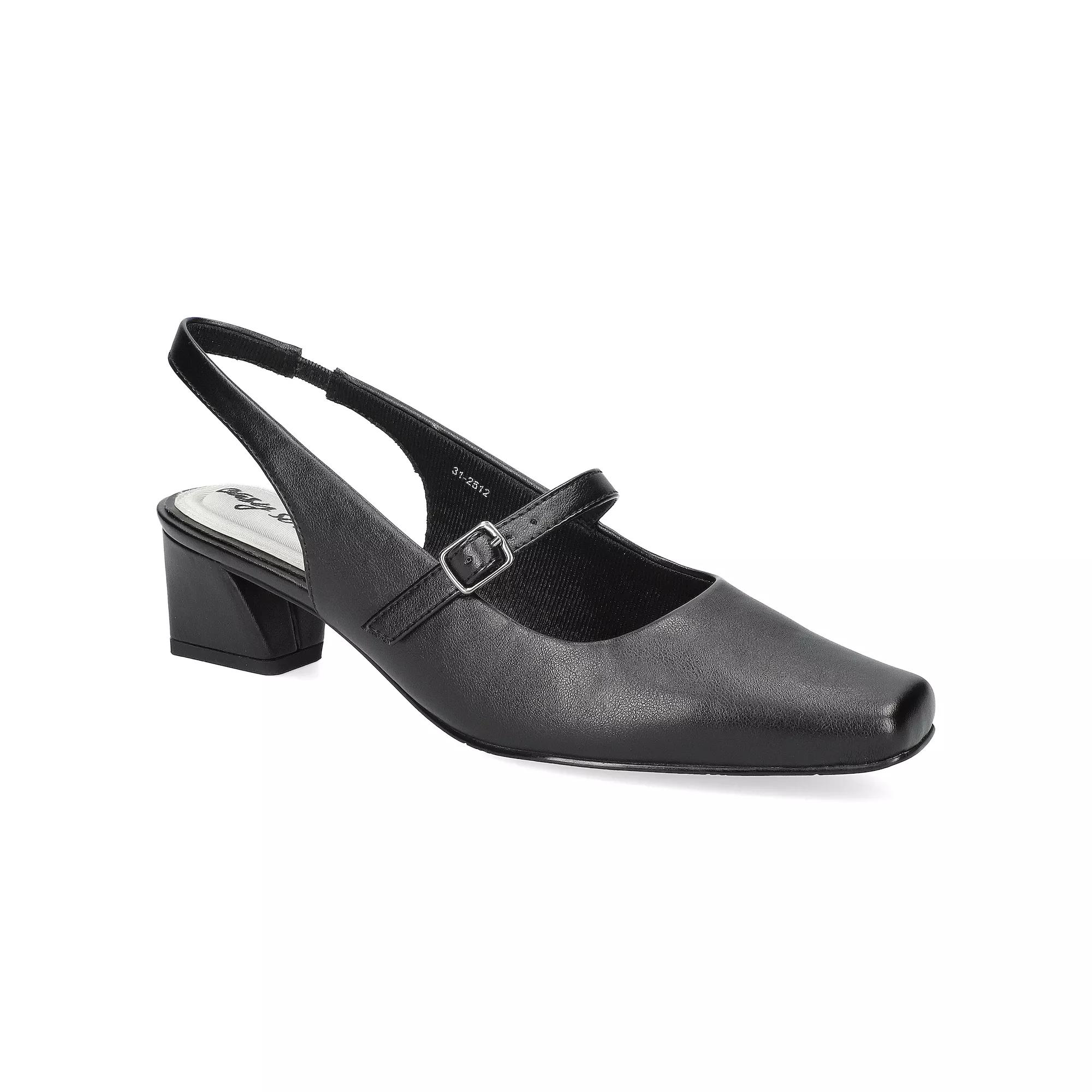 Easy Street Women's Cameo Square Toe Slingback Pumps, Size: 9, Black Product Image