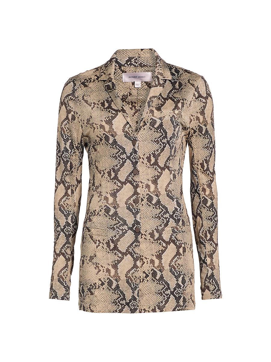 Womens Zena Snake-Print Shirt Product Image