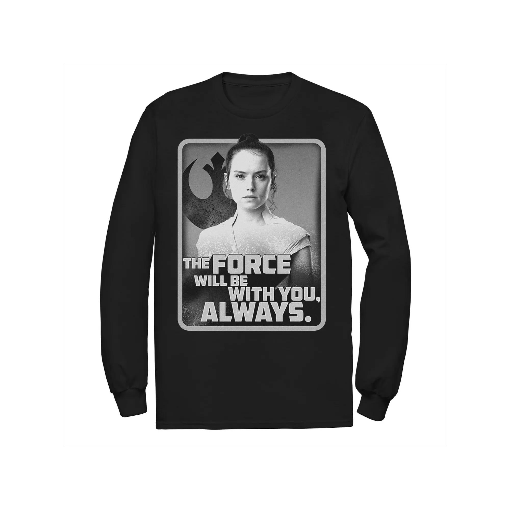 Men's Star Wars: The Rise Of Skywalker Rey Force Will Be With You Tee, Size: Medium, Black Product Image