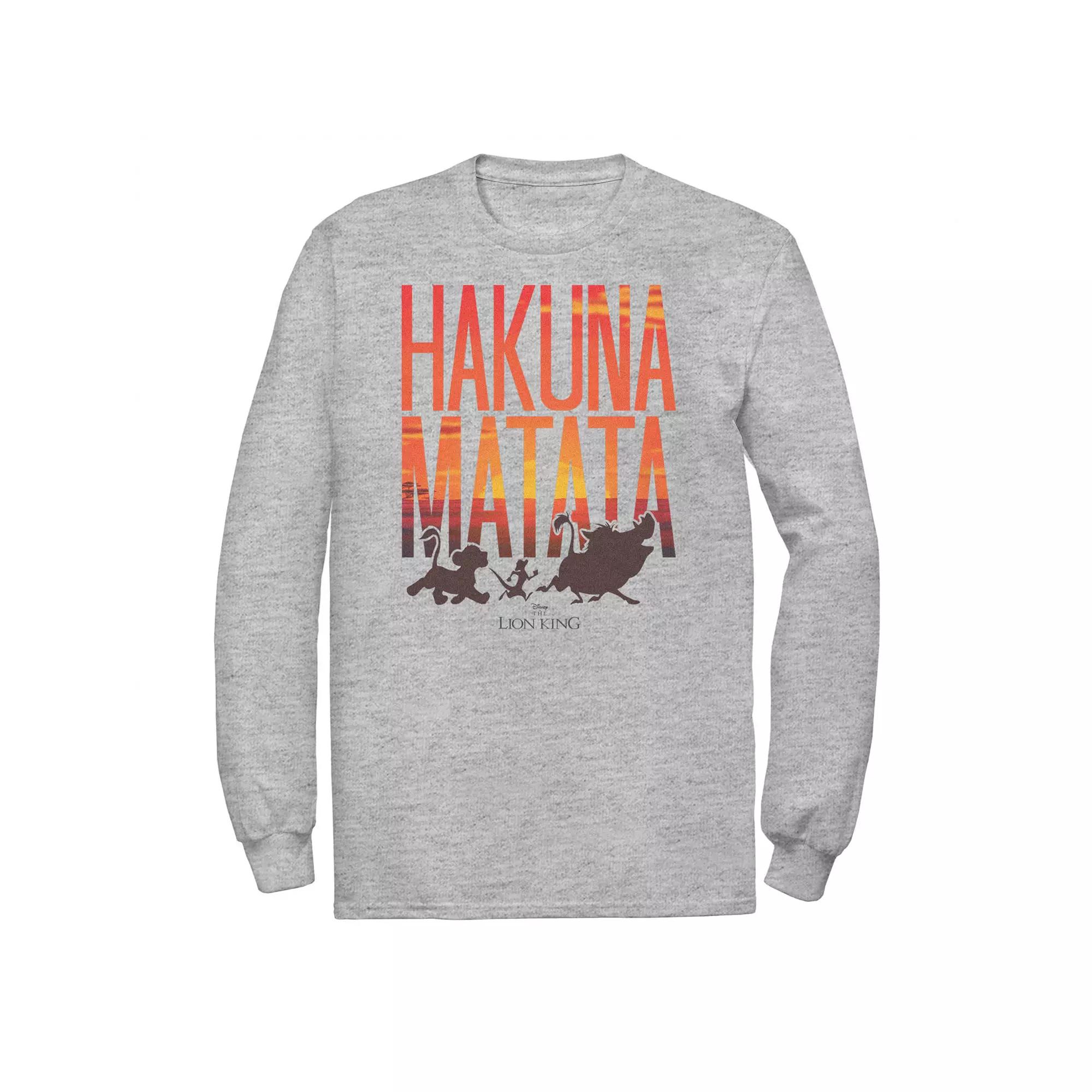 Disney's The Lion King Big & Tall Sunset Hakuna Matata Long Sleeve Graphic Tee, Men's,  Product Image
