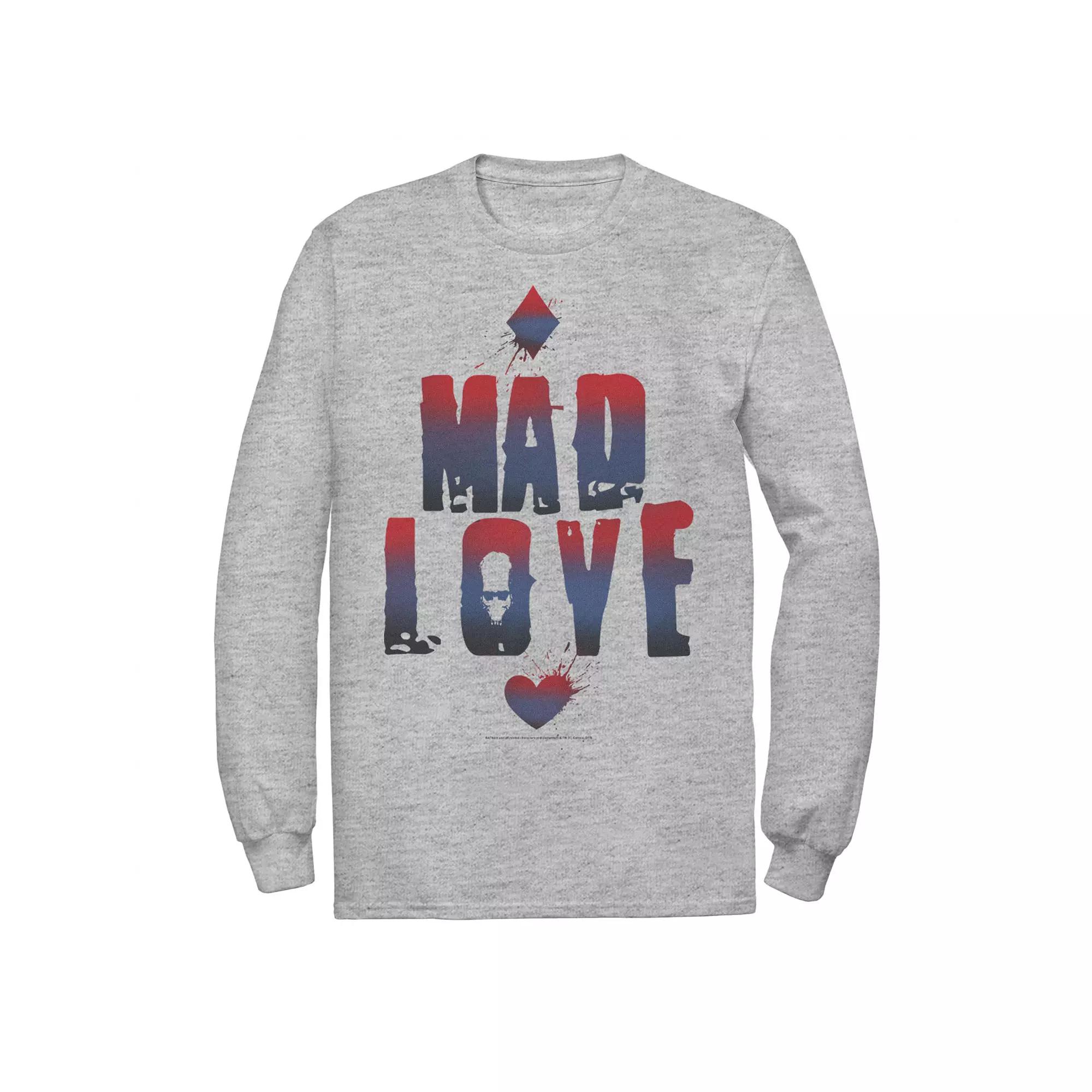 Mens DC Comics Batman Harley Quinn And Joker Mad Love Text Tee, Men's,  Product Image