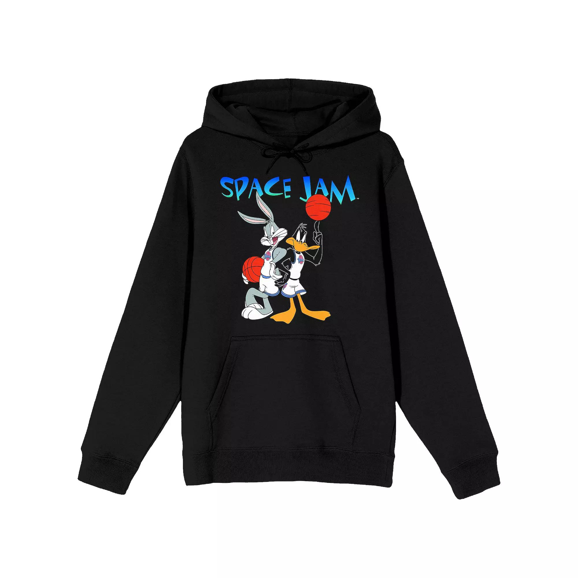 Men's Space Jam 1996 Bugs & Daffy Graphic Hoodie, Size: XL, Black Product Image