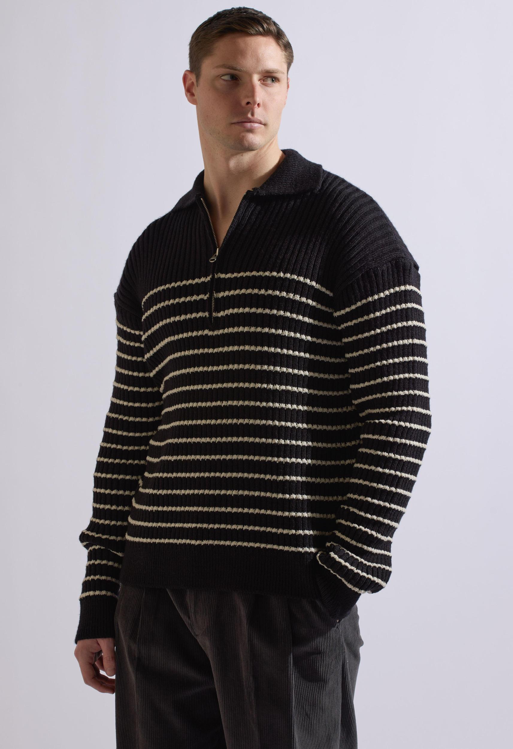Hudson Half-zip Sweater in Black Product Image