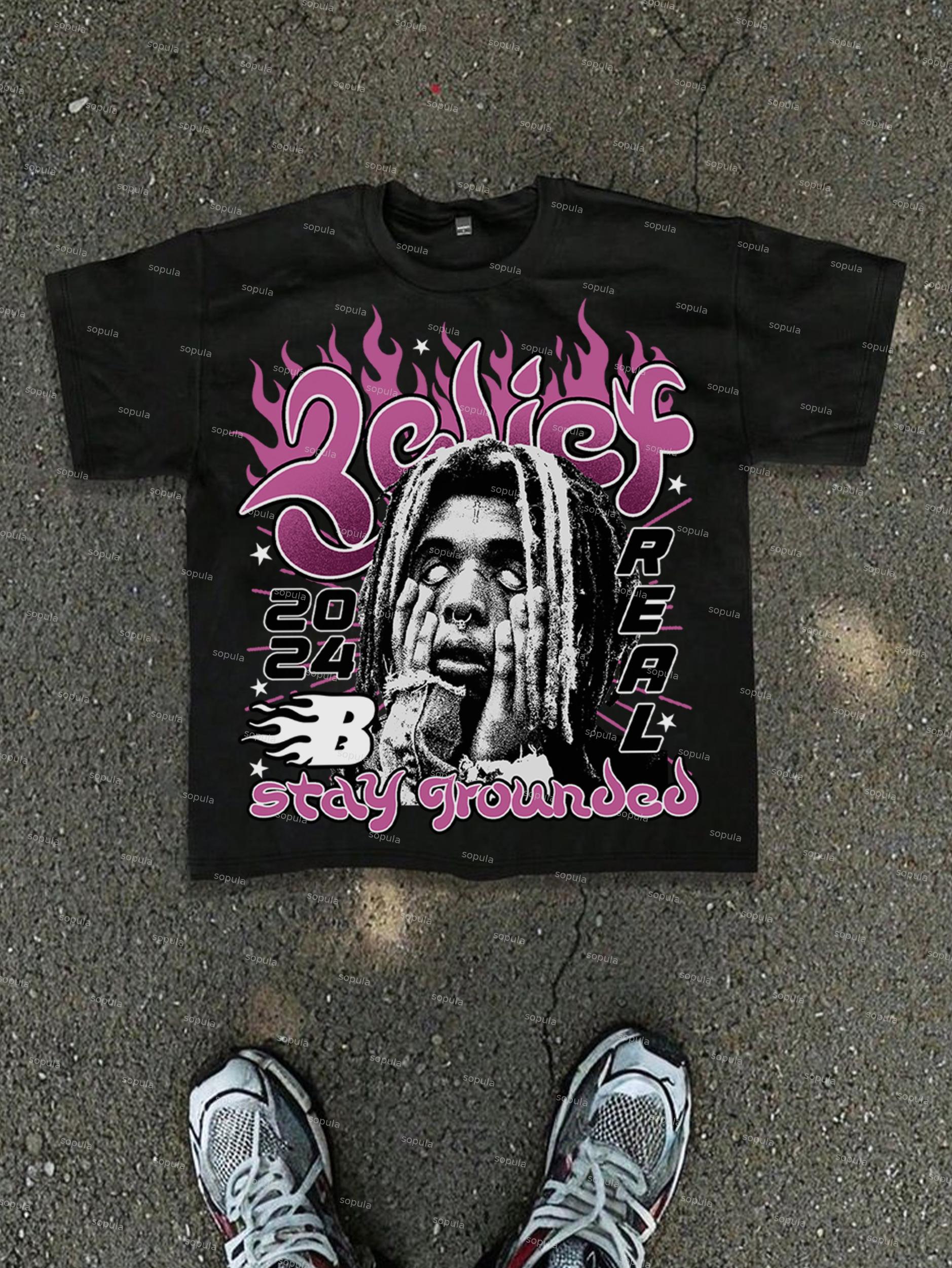 Street Faith Male Head Graphic Cotton T-shirt Product Image