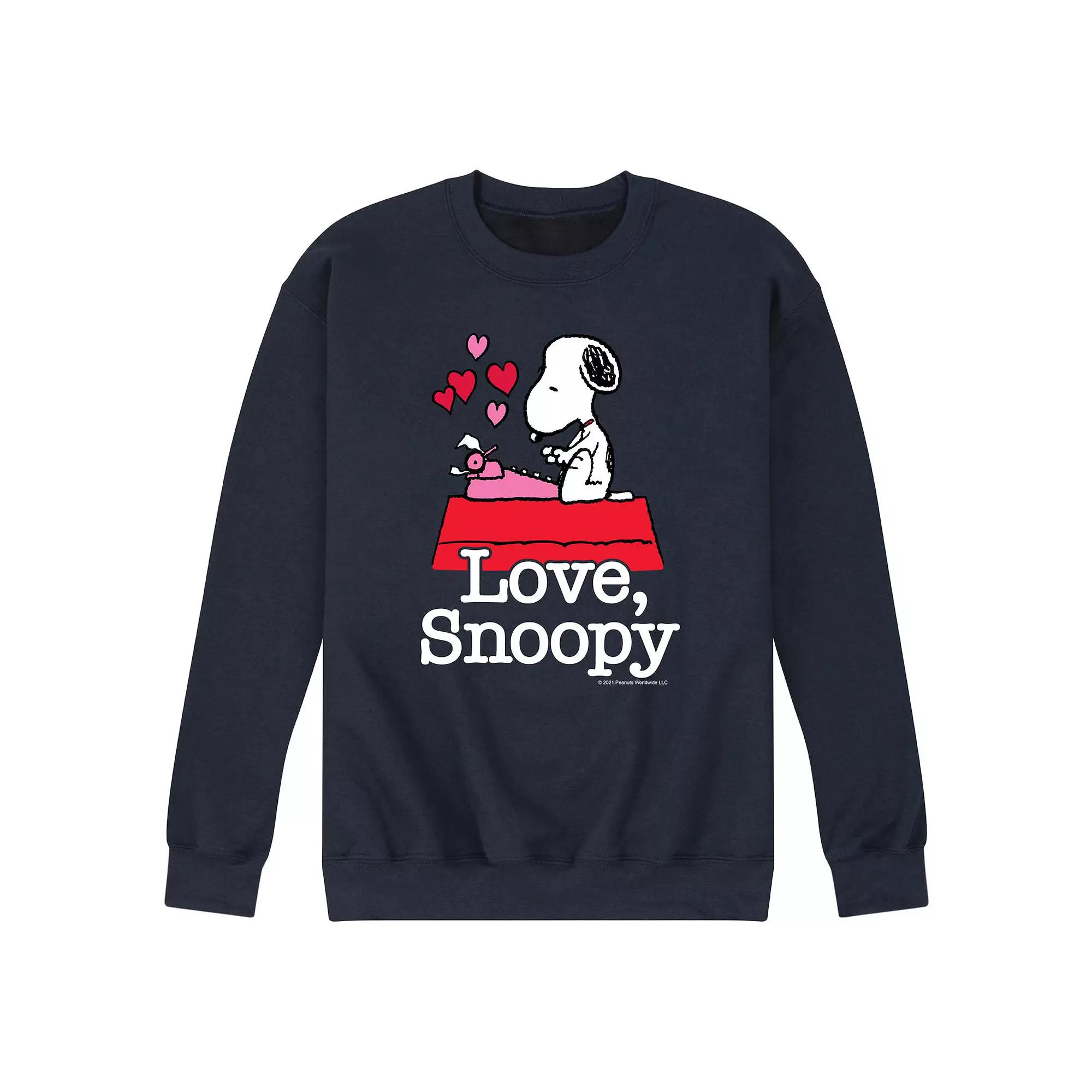 Men's Peanuts Love Snoopy Fleece Sweatshirt,  Product Image