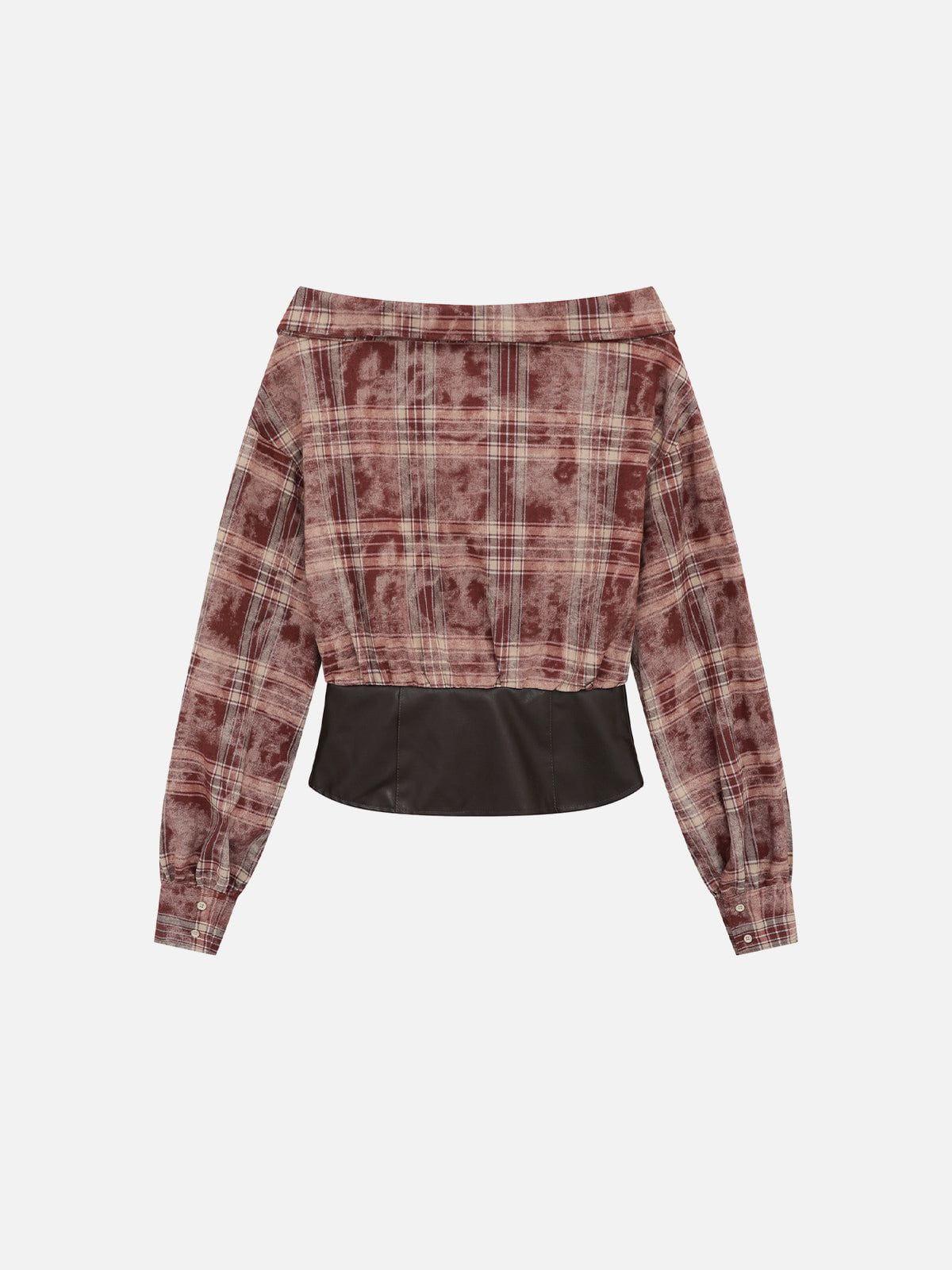 Aelfric Eden Tie Dye Plaid Long Sleeve Tee Female Product Image