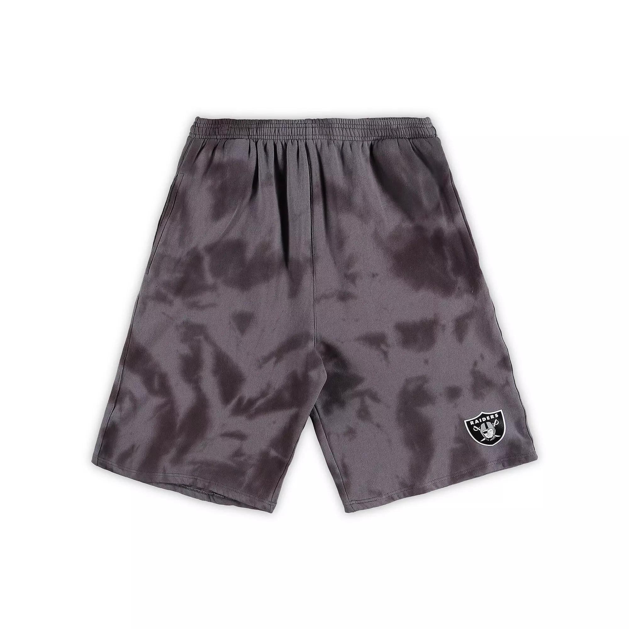 Men's Charcoal Las Vegas Raiders Big & Tall Tie-Dye Shorts, Size: XLT, Lvr Charco Product Image