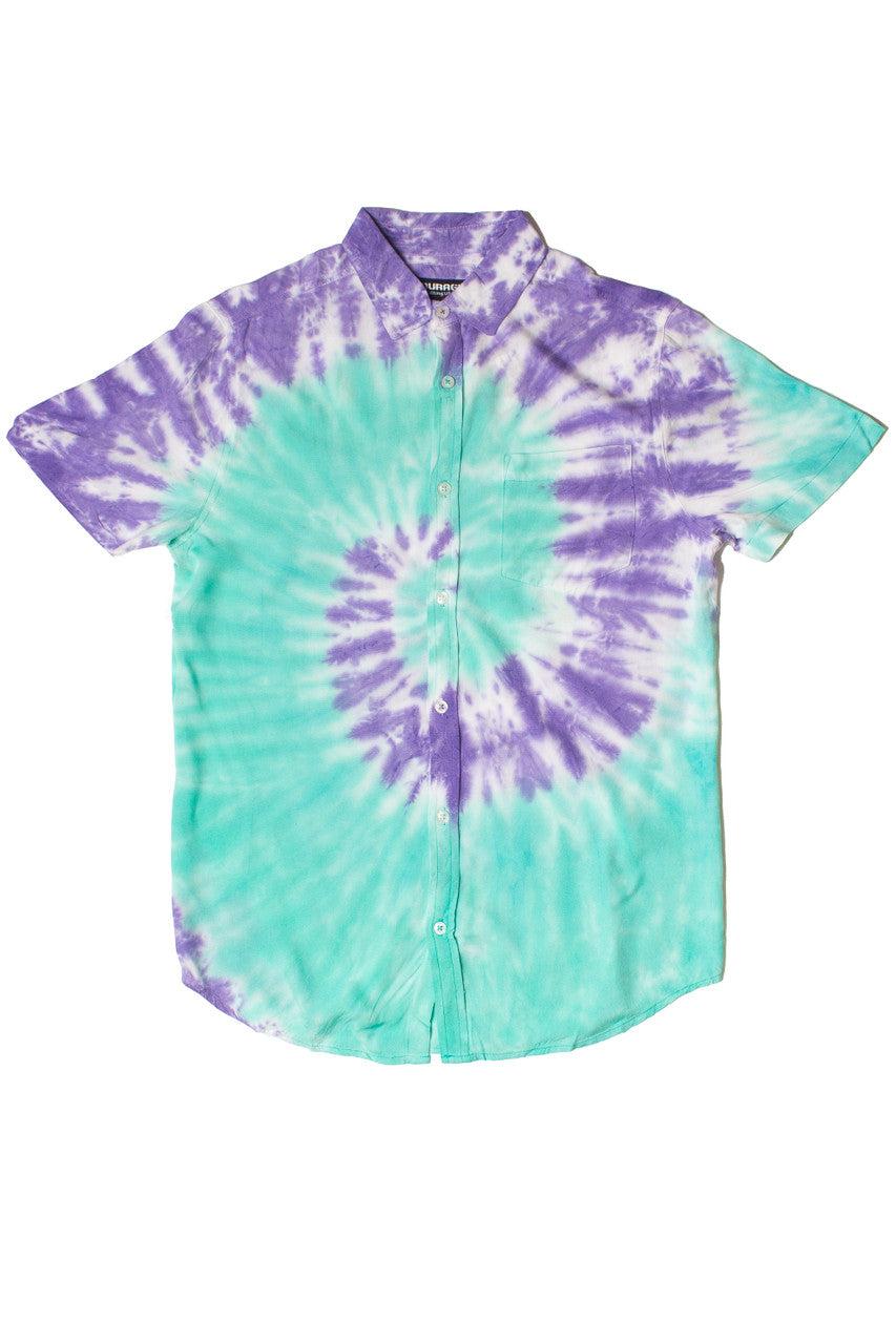 Rayon Tie Dye Button Up Shirt Product Image