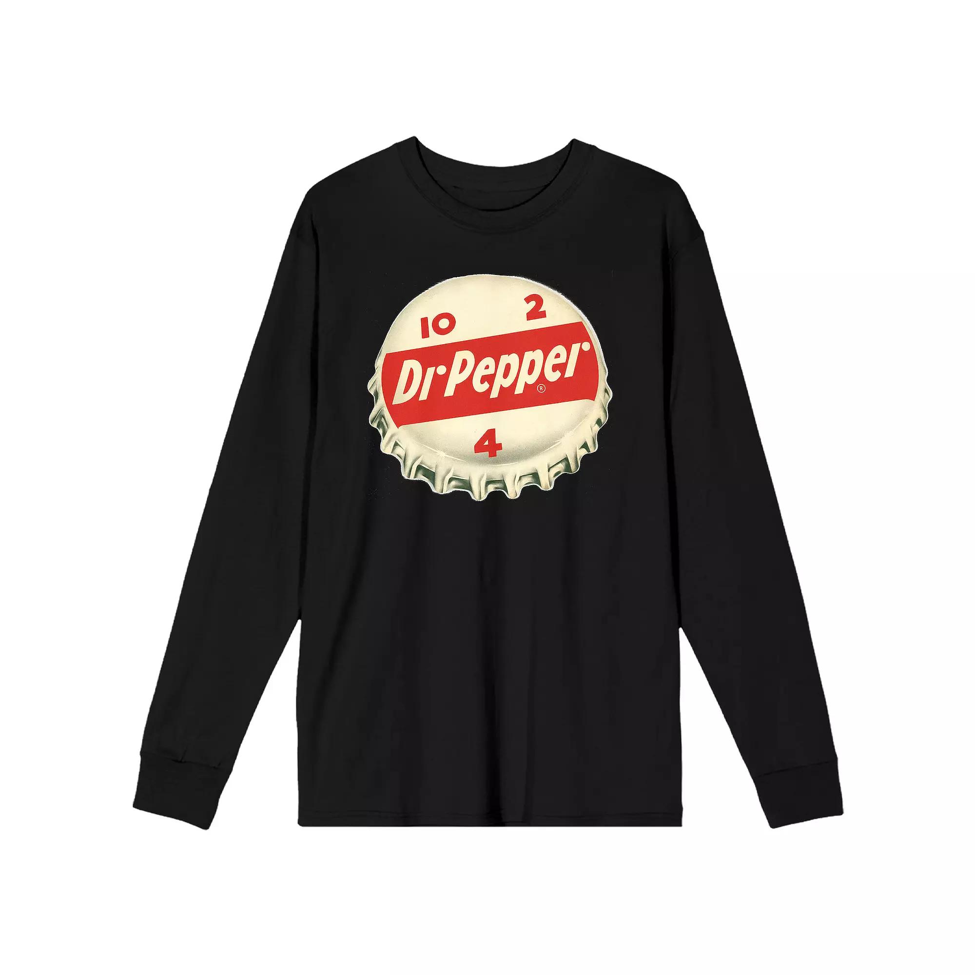 Men's Dr. Pepper Bottle Cap Long Sleeve Graphic Tee,  Product Image