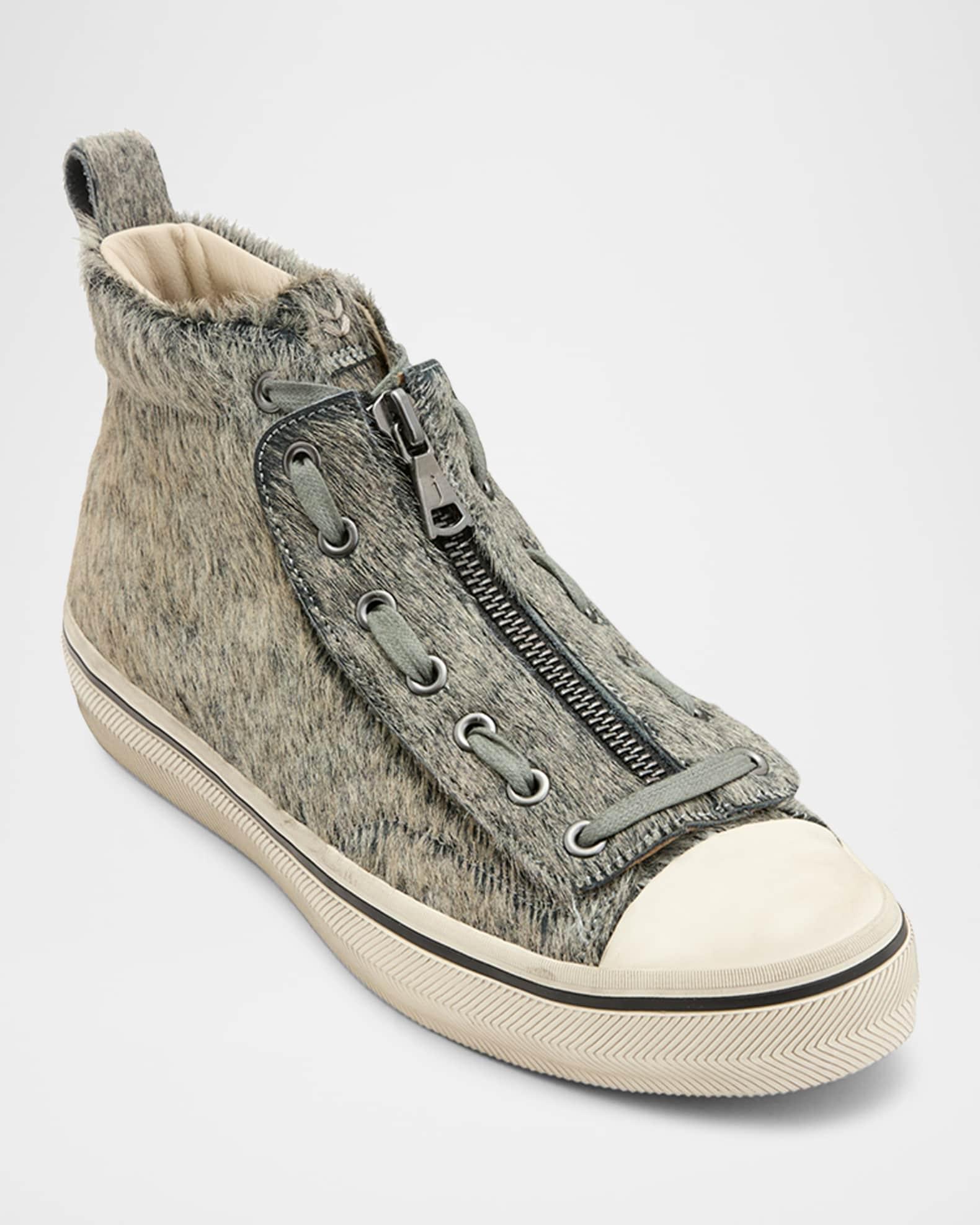 Men's Vulc Degrade Calf Hair Leather Mid-Top Sneakers Product Image