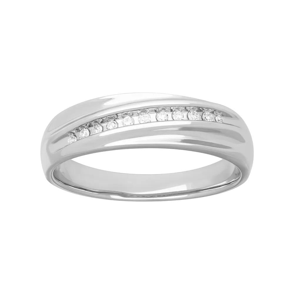 Men's Sterling Silver 1/10 Carat T.W. Diamond Wedding Band Product Image