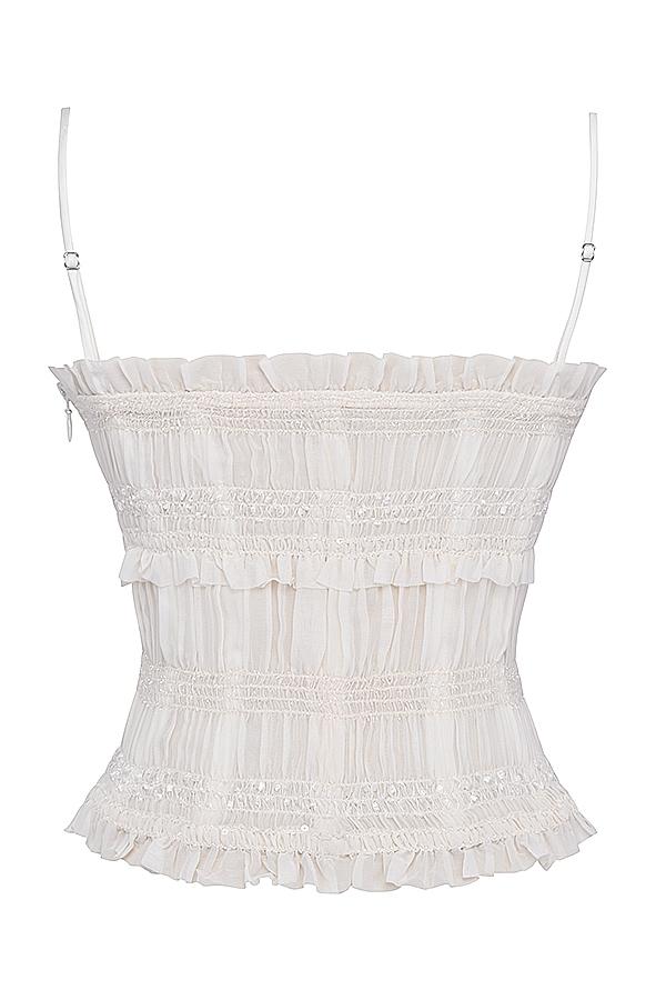 Lula  ivory sequin pleat corset Product Image