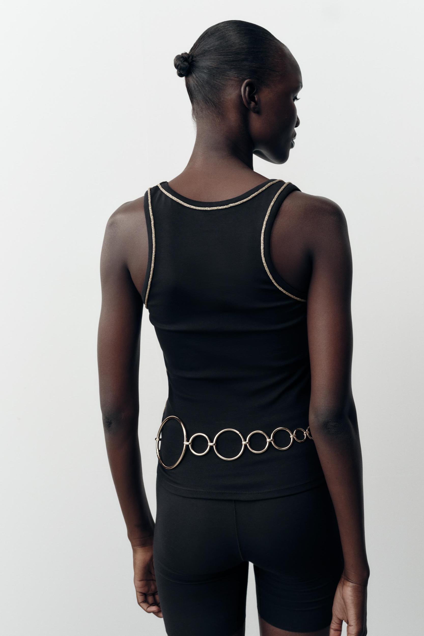 METALLIC THREAD TRIM TOP Product Image