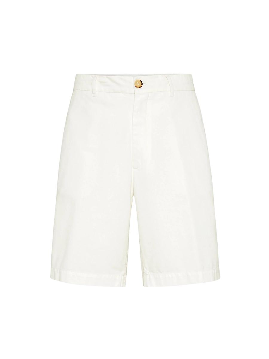 Mens Garment Dyed Bermuda Shorts in Twisted Cotton Gabardine Product Image