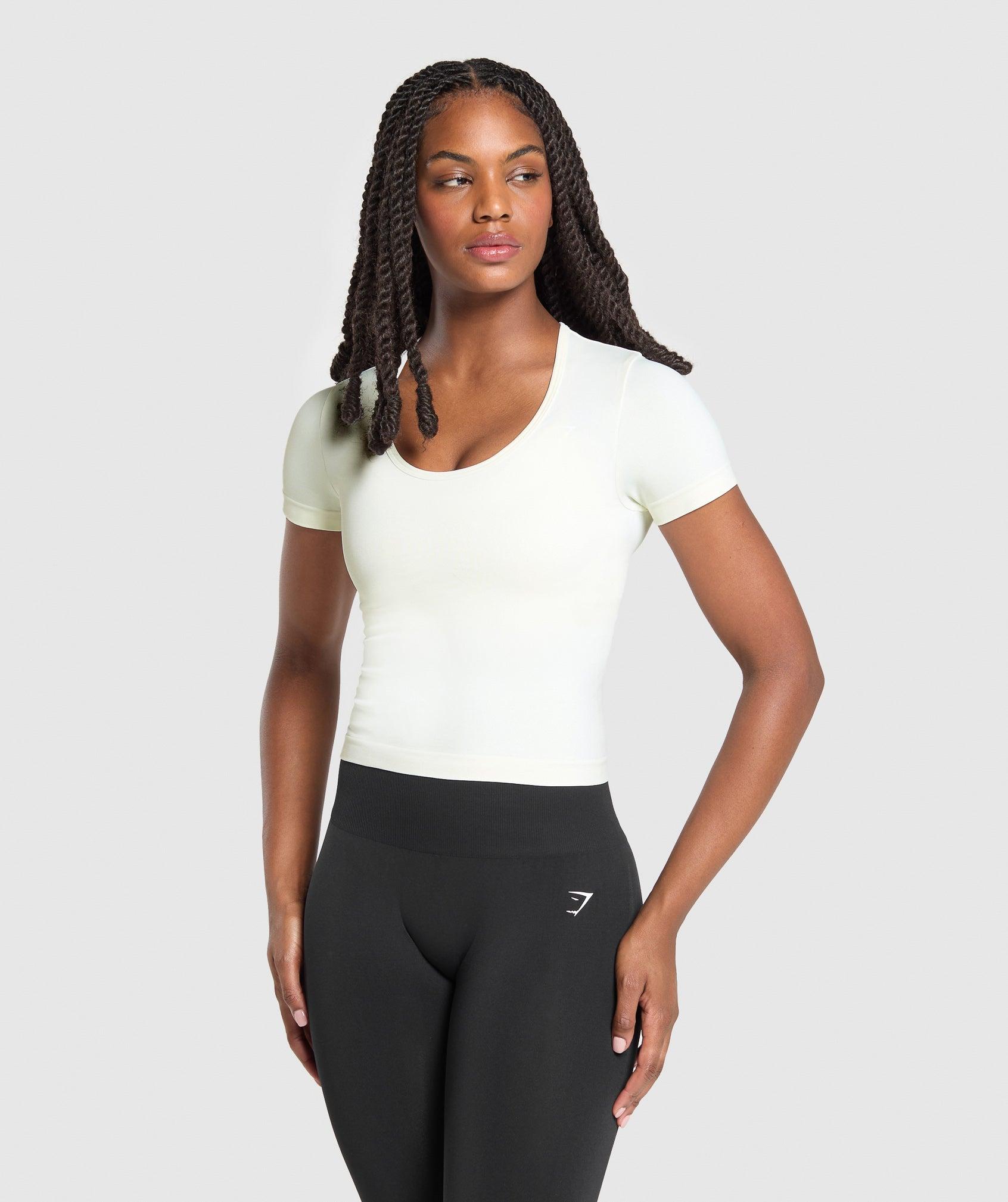 Gymshark Everyday Seamless Tight Fit Crew Neck Tee - Soft White Female Product Image