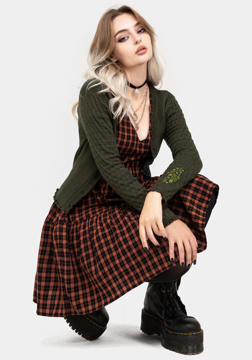 Terra Check Mini Smock Dress - Orange Product Image