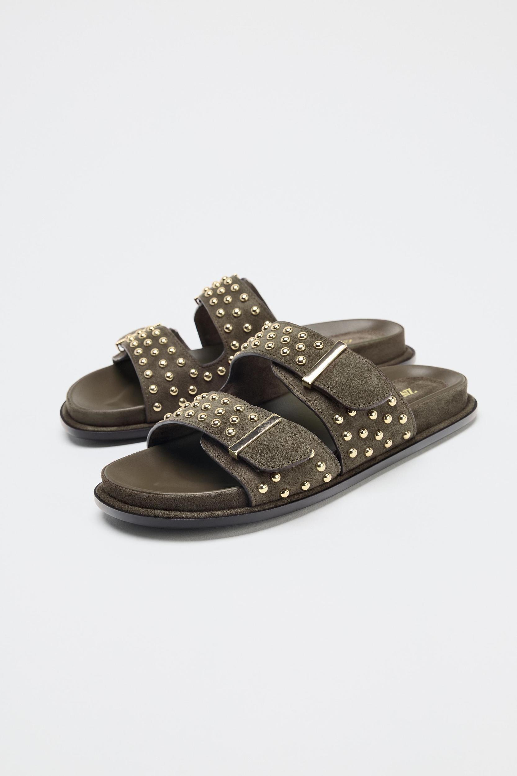 STUDDED BUCKLE SANDALS Product Image
