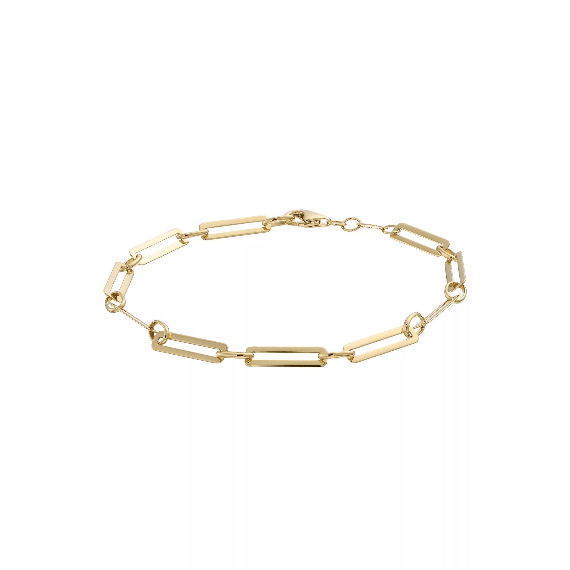 Au Naturale 14k Gold Paper Clip Chain Bracelet, Women's, Size: 7.5" Product Image