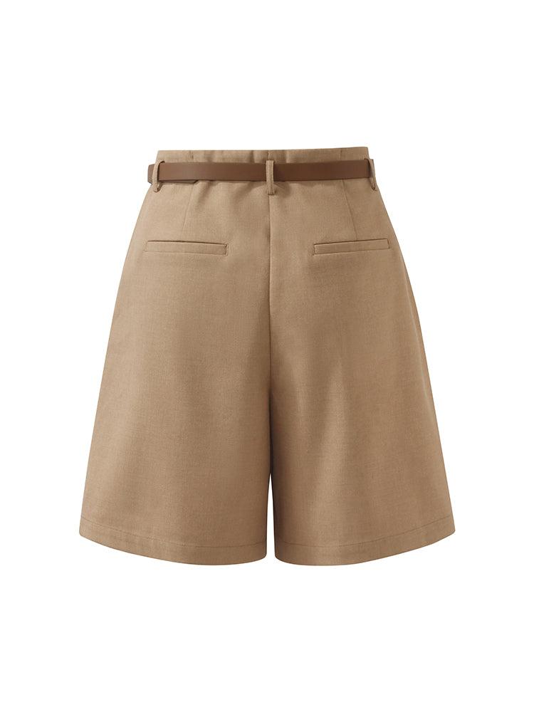 Loose A-Line Women Shorts With Belt Product Image