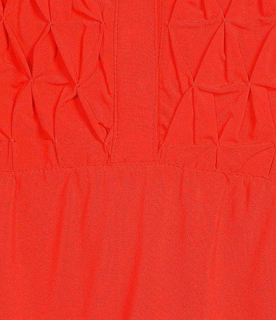 John Mark Split Neck 3/4 Sleeve Embroidered Motif Tunic Product Image