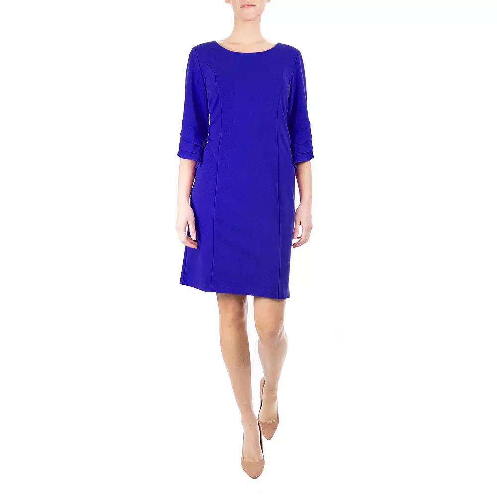 Women's Nina Leonard Tiered Sleeve Sheath Dress,  Product Image