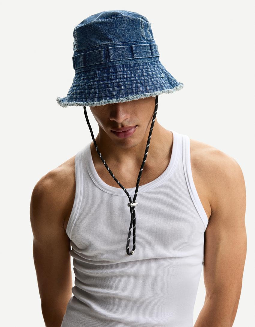 Faded denim bucket hat Product Image