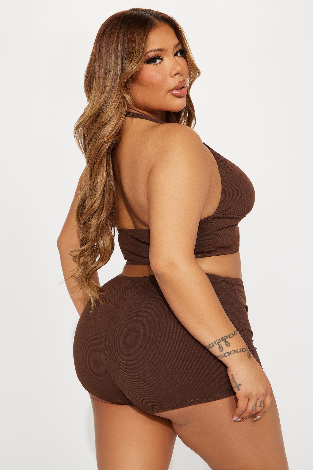 Andi 2 Piece Boyshort Bikini - Brown Product Image