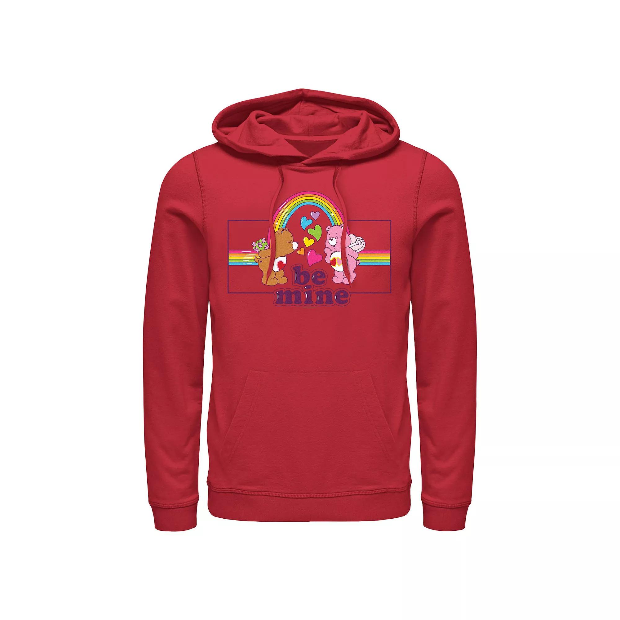 Men's Care Bears Be Mine Graphic Hoodie, Size: Medium, Red Product Image
