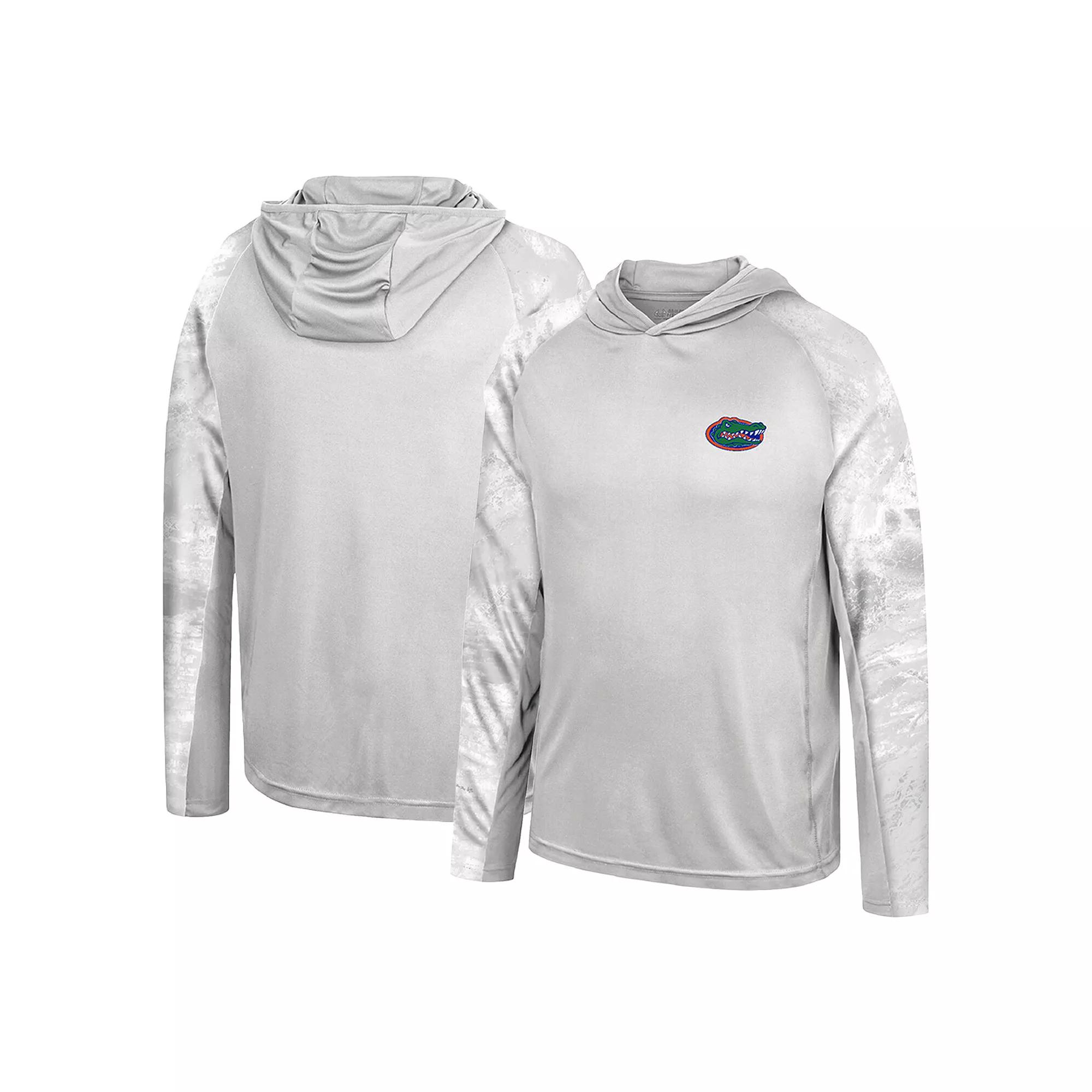 Men's Colosseum Gray/Realtree Camo Florida Gators Gulf Stream Raglan Long Sleeve Hooded T-Shirt,  Product Image