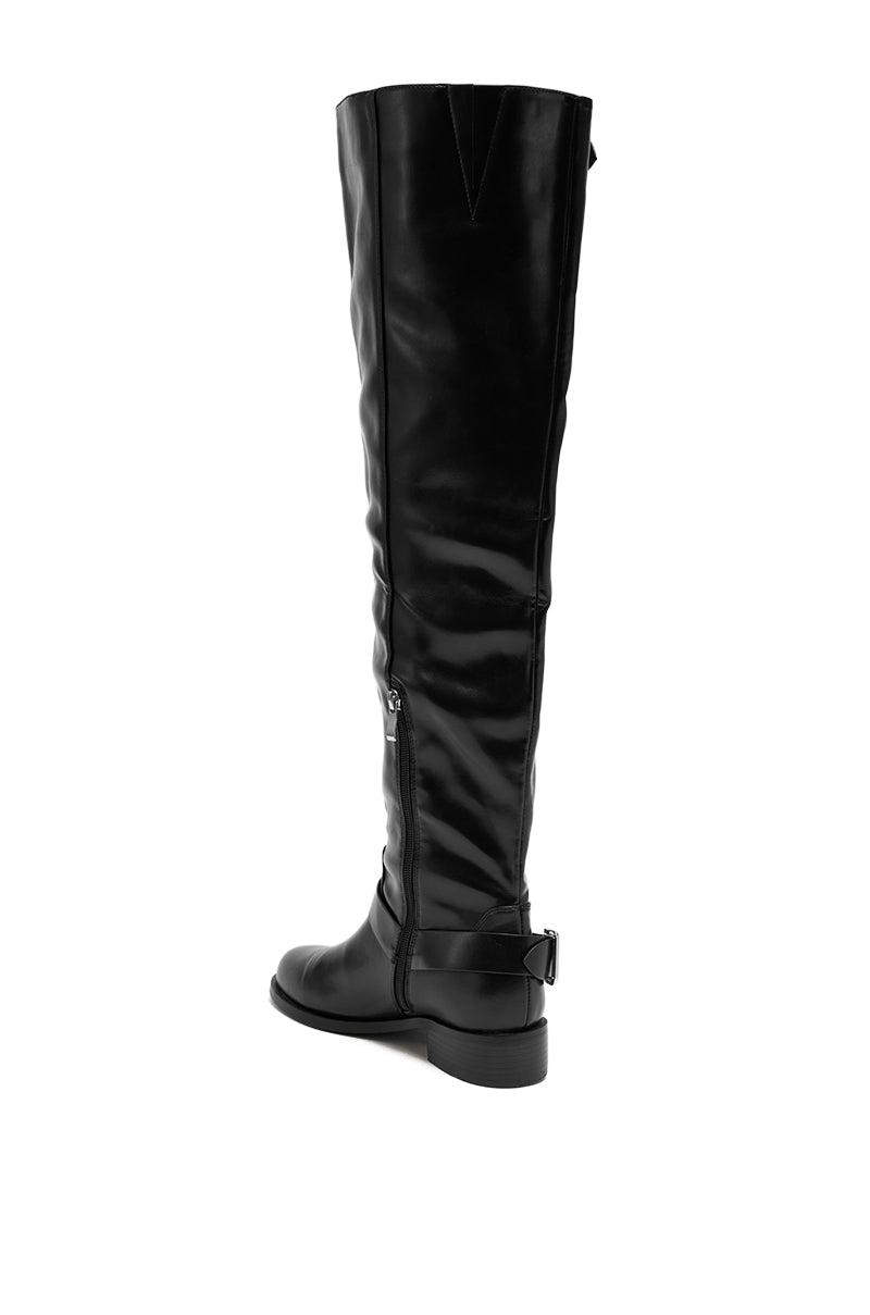 AZALEA WANG XALIIMA BLACK OVER THE KNEE RIDING BOOT Product Image