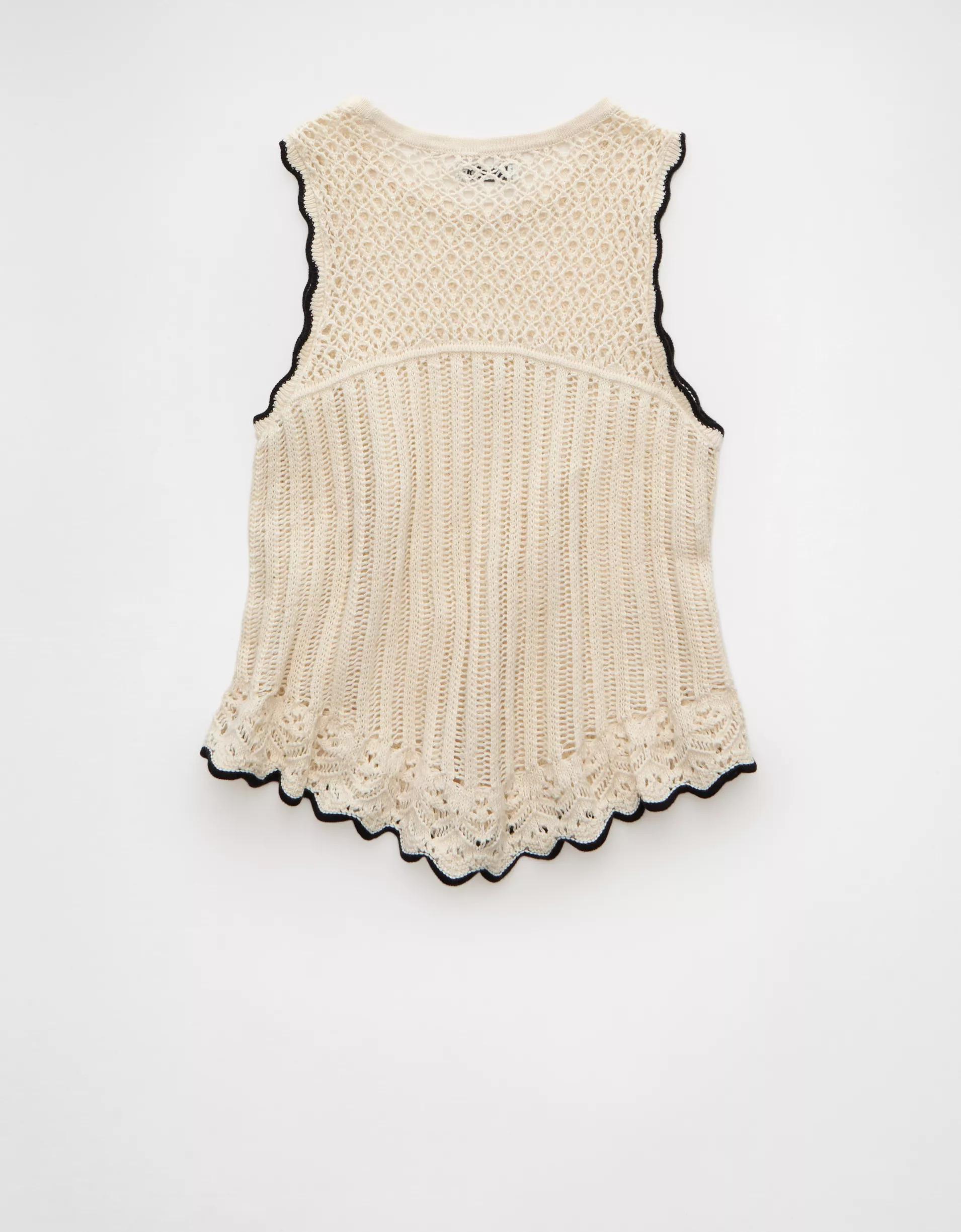 AE Mixed Stitch Sweater Tank Top Product Image
