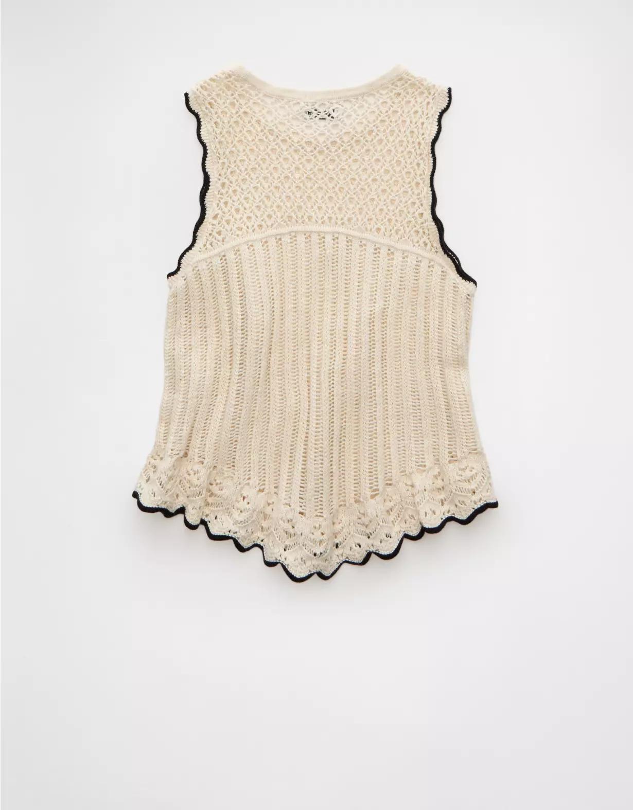 AE Mixed Stitch Sweater Tank Top Product Image