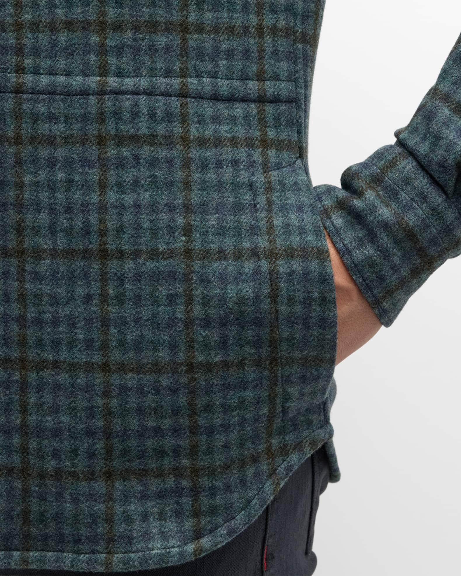 Men's Check Casual Button-Down Shirt Product Image