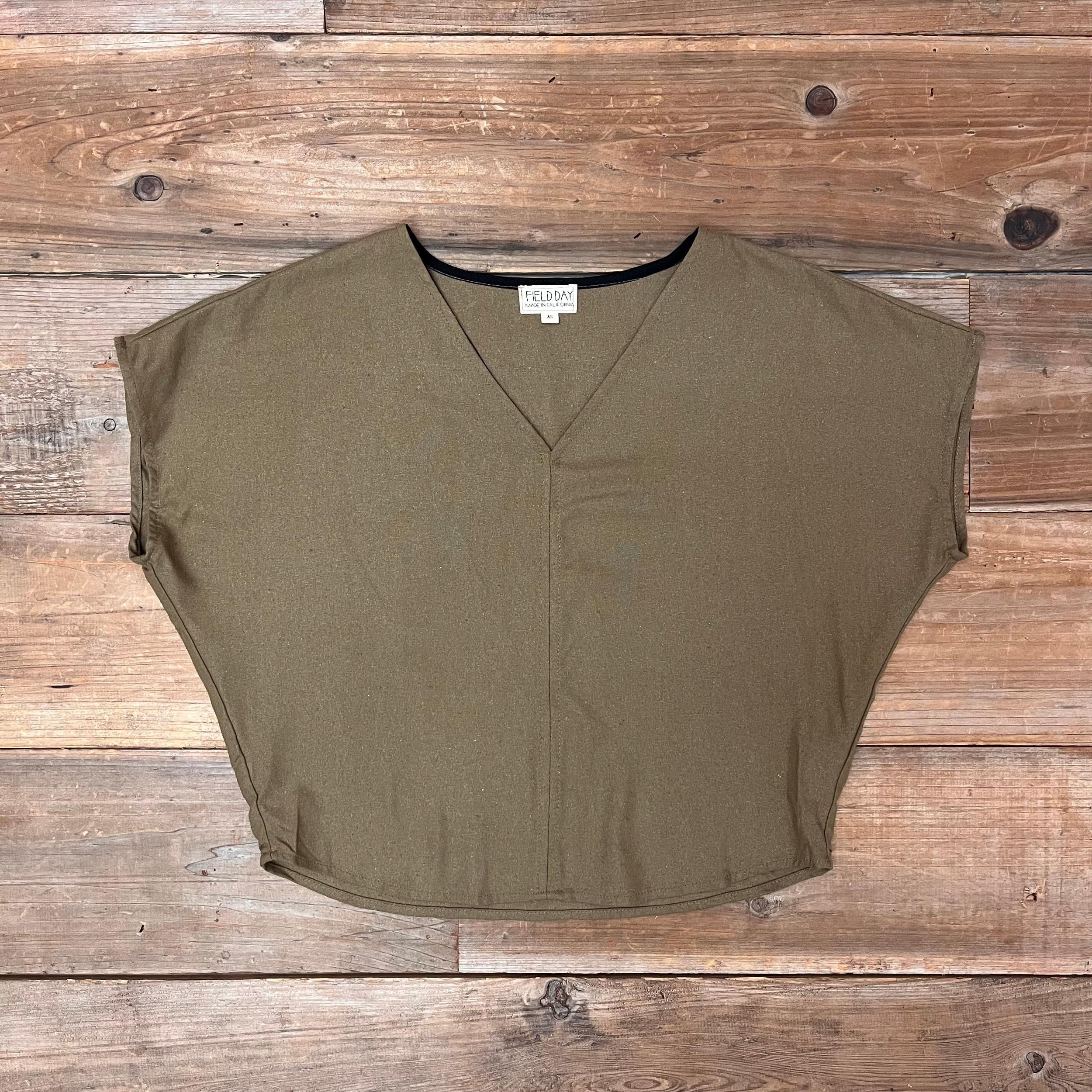 Dolman Top in Olive Raw Silk Product Image
