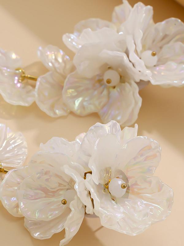 Beaded Flower Shape Earrings Accessories Product Image