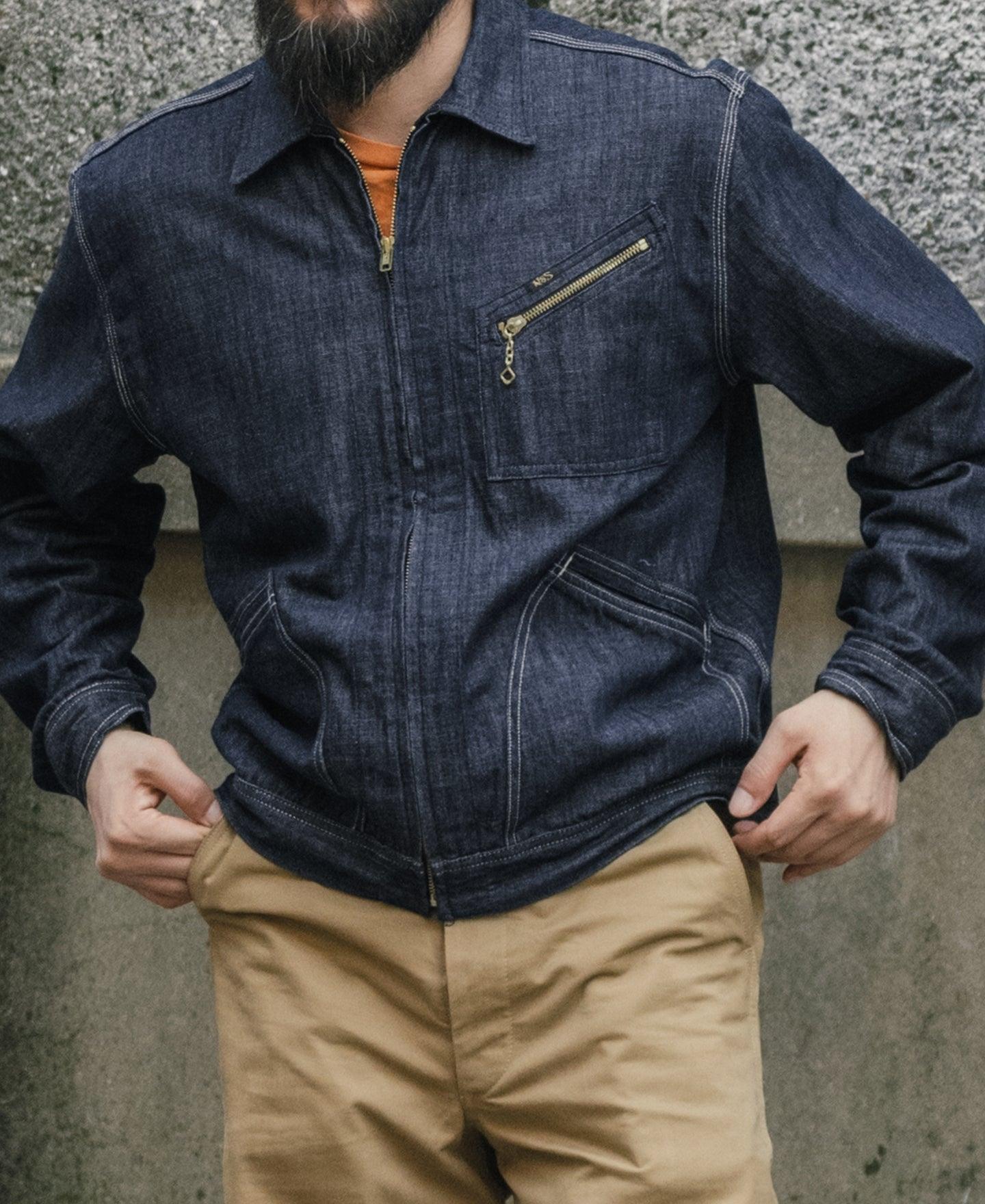 1960s Zip Up Denim Work Jacket Product Image