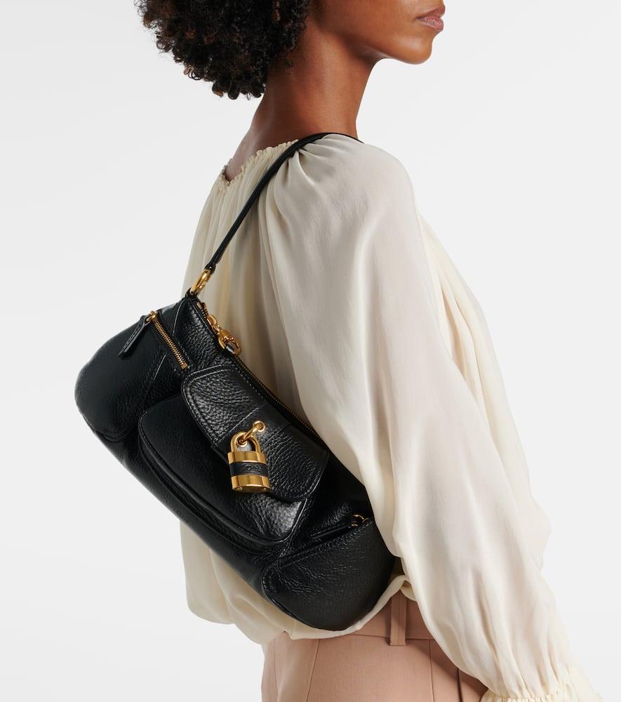 CHLOÉ The 99 Embellished Textured-leather Shoulder Bag In Black Product Image