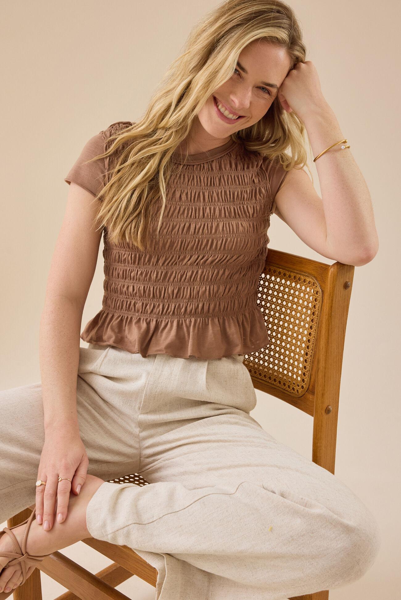 Annaleigh Smocked Fitted Tee Product Image