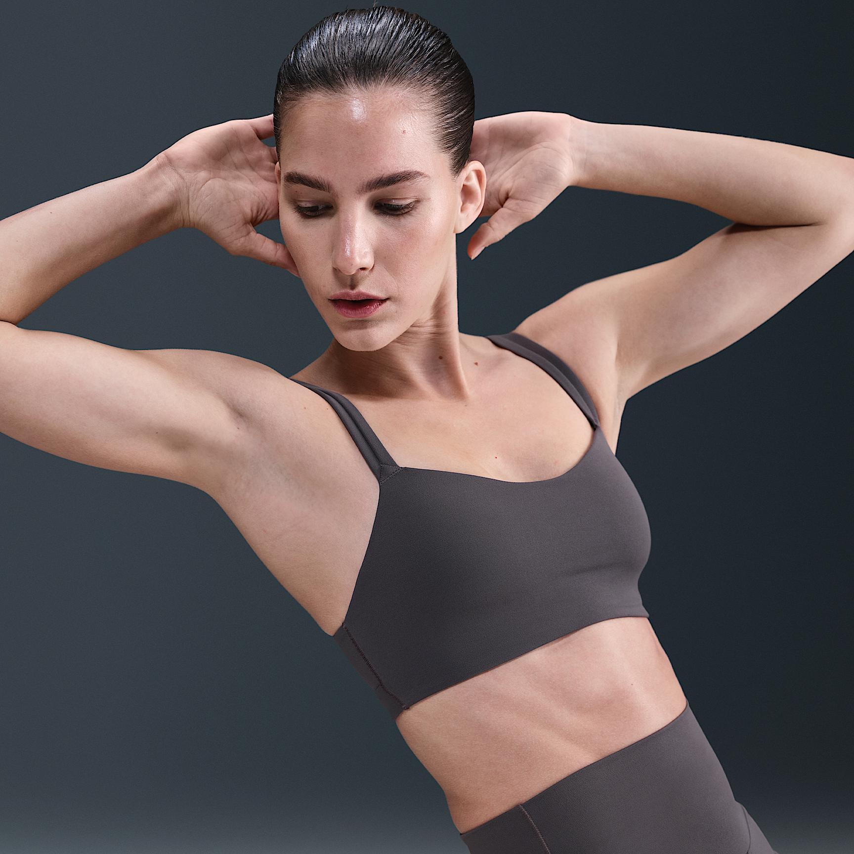 Nike Womens Zenvy Strappy Light-Support Padded Sports Bra | DO6608-036 Product Image