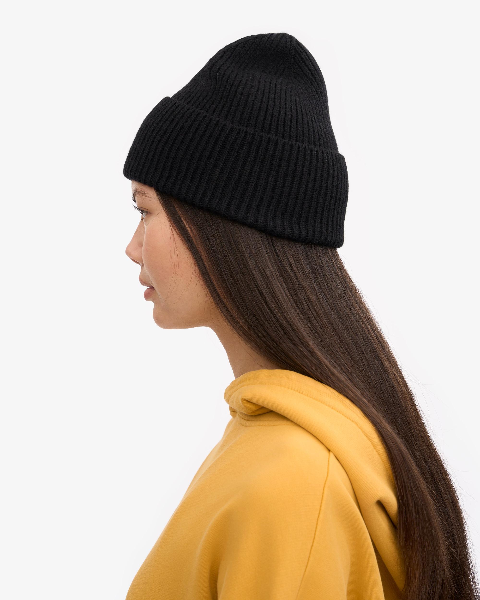 Merino Wool Beanie - Deep Black Product Image