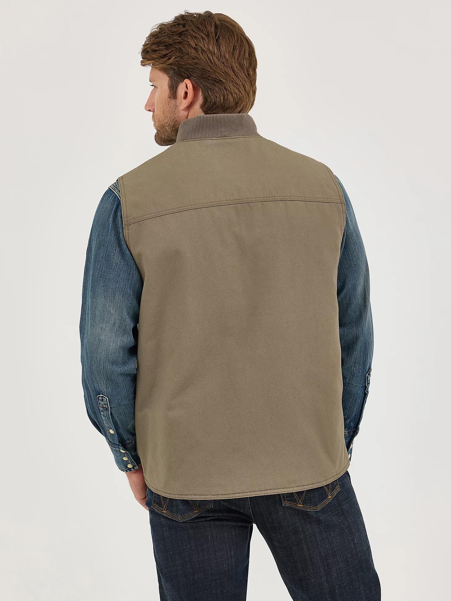 Men's Wrangler Quilt Lined Rancher Vest in Bungee Cord Taupe Product Image