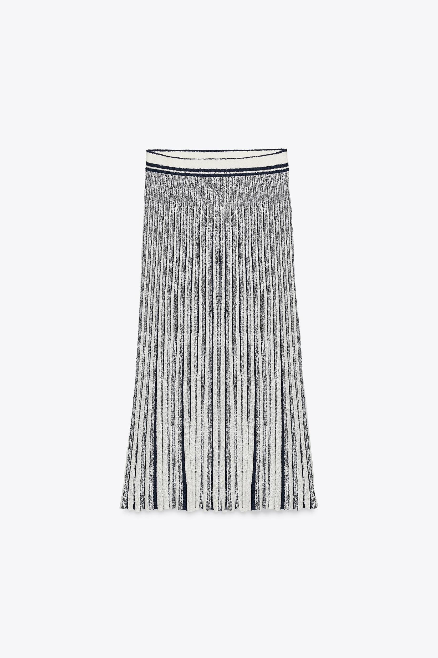 STRIPED CUT-OUT KNIT SKIRT Product Image